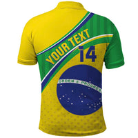 Custom Brazil Football Polo Shirt Vamos Canarinho