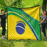Custom Brazil Football Quilt Vamos Canarinho
