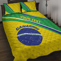 Custom Brazil Football Quilt Bed Set Vamos Canarinho