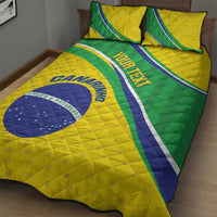 Custom Brazil Football Quilt Bed Set Vamos Canarinho