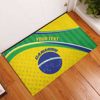 Custom Brazil Football Rubber Doormat Vamos Canarinho