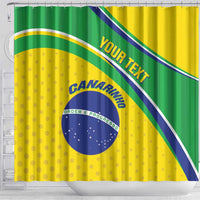 Custom Brazil Football Shower Curtain Vamos Canarinho