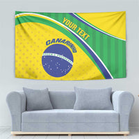 Custom Brazil Football Tapestry Vamos Canarinho