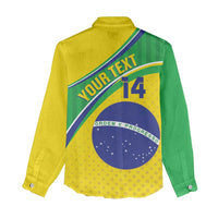 Custom Brazil Football Women Casual Shirt Vamos Canarinho