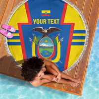 Custom Ecuador Football Beach Blanket Vamos La Tricolor