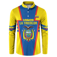 Custom Ecuador Football Button Sweatshirt Vamos La Tricolor