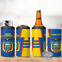Custom Ecuador Football 4 in 1 Can Cooler Tumbler Vamos La Tricolor