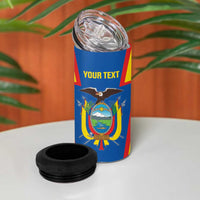 Custom Ecuador Football 4 in 1 Can Cooler Tumbler Vamos La Tricolor