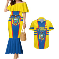 Custom Ecuador Football Couples Matching Mermaid Dress and Hawaiian Shirt Vamos La Tricolor