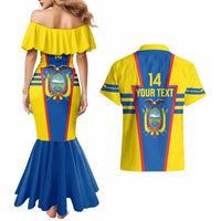 Custom Ecuador Football Couples Matching Mermaid Dress and Hawaiian Shirt Vamos La Tricolor