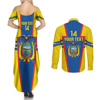 Custom Ecuador Football Couples Matching Summer Maxi Dress and Long Sleeve Button Shirt Vamos La Tricolor