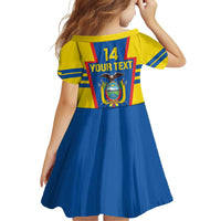 Custom Ecuador Football Family Matching Off Shoulder Short Dress and Hawaiian Shirt Vamos La Tricolor