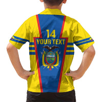Custom Ecuador Football Family Matching Short Sleeve Bodycon Dress and Hawaiian Shirt Vamos La Tricolor