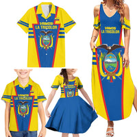 Custom Ecuador Football Family Matching Summer Maxi Dress and Hawaiian Shirt Vamos La Tricolor