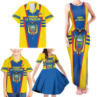 Custom Ecuador Football Family Matching Tank Maxi Dress and Hawaiian Shirt Vamos La Tricolor
