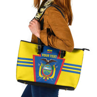 Custom Ecuador Football Leather Tote Bag Vamos La Tricolor