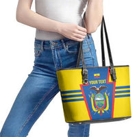 Custom Ecuador Football Leather Tote Bag Vamos La Tricolor