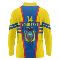 Custom Ecuador Football Long Sleeve Polo Shirt Vamos La Tricolor