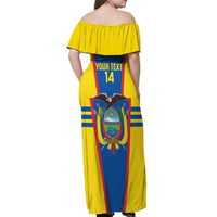 Custom Ecuador Football Off Shoulder Maxi Dress Vamos La Tricolor