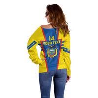 Custom Ecuador Football Off Shoulder Sweater Vamos La Tricolor