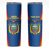 Custom Ecuador Football Skinny Tumbler Vamos La Tricolor