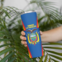 Custom Ecuador Football Skinny Tumbler Vamos La Tricolor