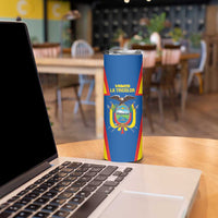 Custom Ecuador Football Skinny Tumbler Vamos La Tricolor