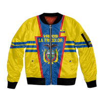 Custom Ecuador Football Sleeve Zip Bomber Jacket Vamos La Tricolor