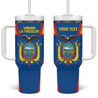 Custom Ecuador Football Tumbler With Handle Vamos La Tricolor