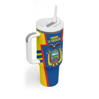 Custom Ecuador Football Tumbler With Handle Vamos La Tricolor