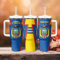 Custom Ecuador Football Tumbler With Handle Vamos La Tricolor