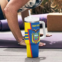 Custom Ecuador Football Tumbler With Handle Vamos La Tricolor