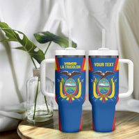 Custom Ecuador Football Tumbler With Handle Vamos La Tricolor
