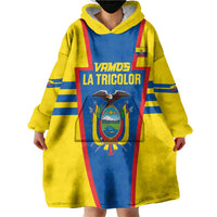 Custom Ecuador Football Wearable Blanket Hoodie Vamos La Tricolor