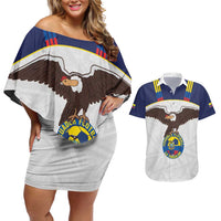Custom Ecuador Football Couples Matching Off Shoulder Short Dress and Hawaiian Shirt La Tri Go Champions Condor Style