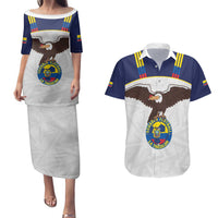 Custom Ecuador Football Couples Matching Puletasi and Hawaiian Shirt La Tri Go Champions Condor Style