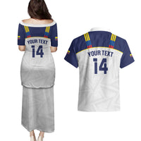 Custom Ecuador Football Couples Matching Puletasi and Hawaiian Shirt La Tri Go Champions Condor Style