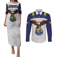 Custom Ecuador Football Couples Matching Puletasi and Long Sleeve Button Shirt La Tri Go Champions Condor Style