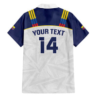 Custom Ecuador Football Family Matching Off The Shoulder Long Sleeve Dress and Hawaiian Shirt La Tri Go Champions Condor Style