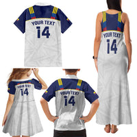 Custom Ecuador Football Family Matching Tank Maxi Dress and Hawaiian Shirt La Tri Go Champions Condor Style