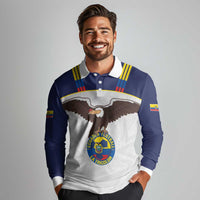 Custom Ecuador Football Long Sleeve Polo Shirt La Tri Go Champions Condor Style
