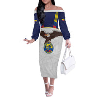 Custom Ecuador Football Off The Shoulder Long Sleeve Dress La Tri Go Champions Condor Style
