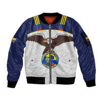 Custom Ecuador Football Sleeve Zip Bomber Jacket La Tri Go Champions Condor Style