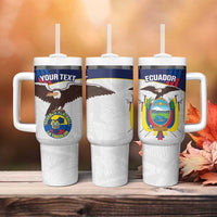 Custom Ecuador Football Tumbler With Handle La Tri Go Champions Condor Style
