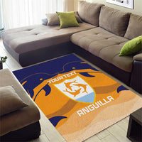 Custom Anguilla Football Area Rug Dolphins Coat Of Arms Style