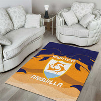 Custom Anguilla Football Area Rug Dolphins Coat Of Arms Style