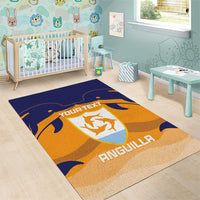 Custom Anguilla Football Area Rug Dolphins Coat Of Arms Style