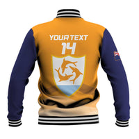 Custom Anguilla Football Baseball Jacket Dolphins Coat Of Arms Style