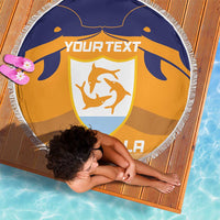 Custom Anguilla Football Beach Blanket Dolphins Coat Of Arms Style