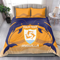 Custom Anguilla Football Bedding Set Dolphins Coat Of Arms Style
